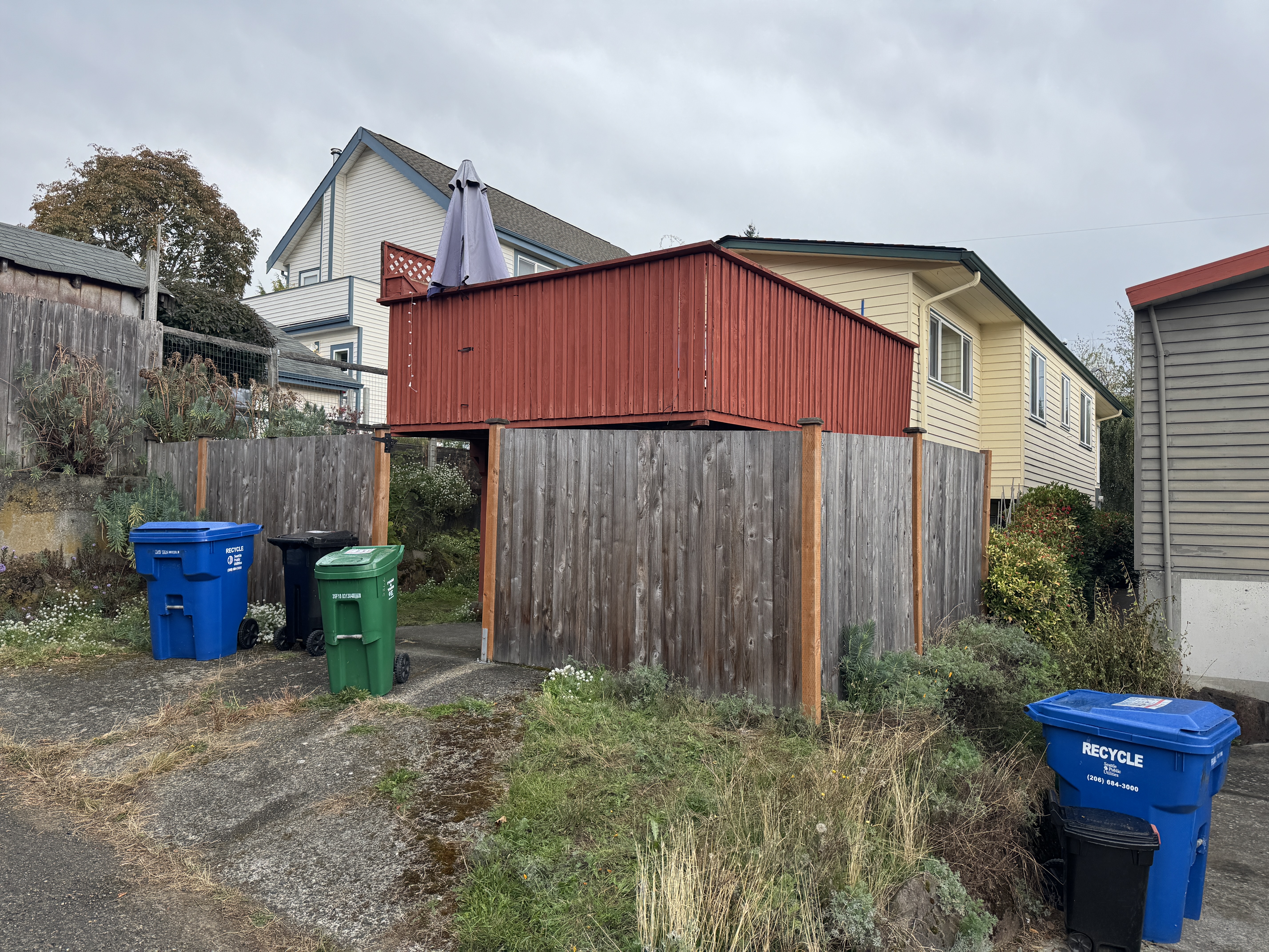 Old worn deck before rebuild — Pelletier Construction Group
