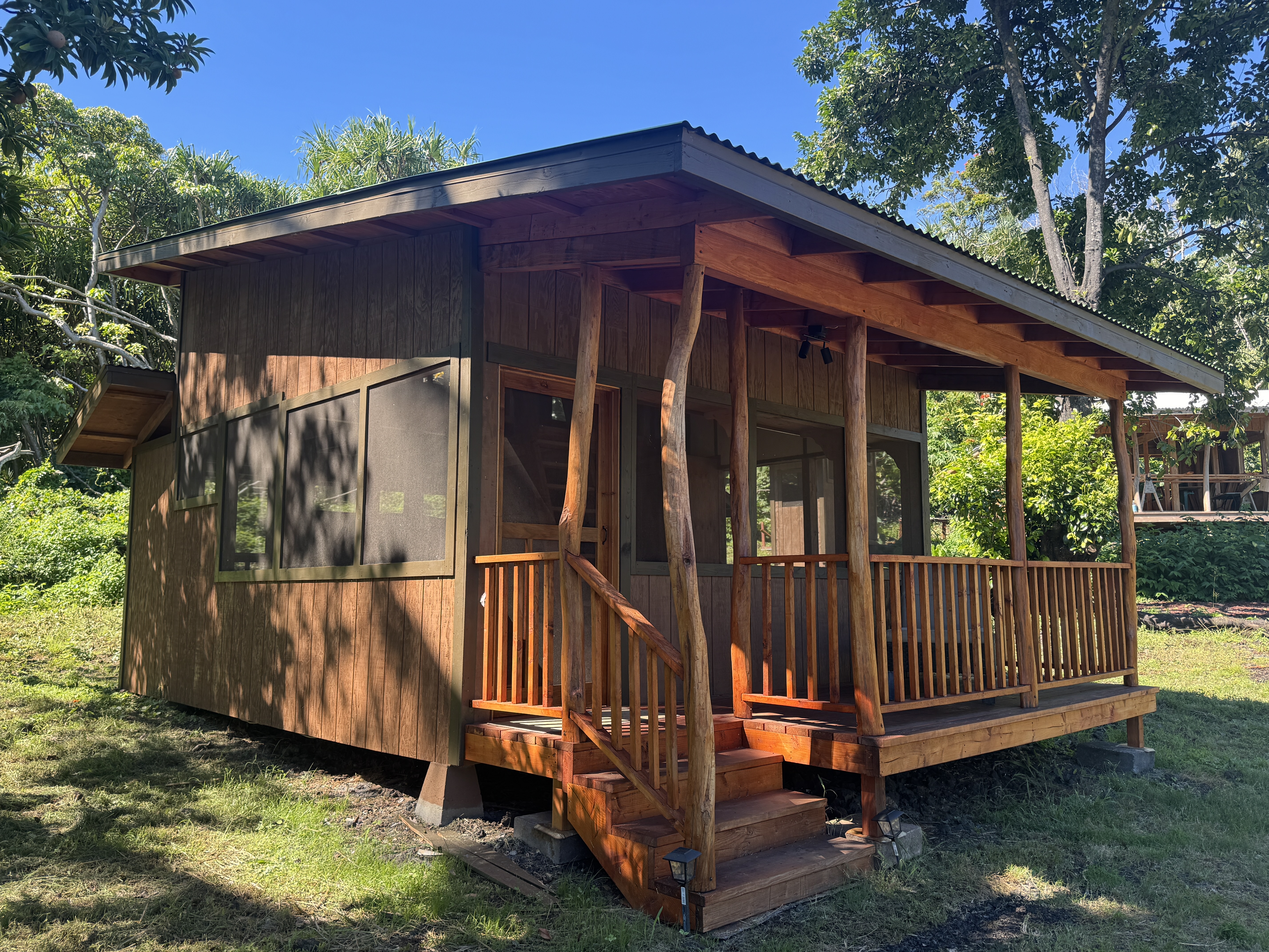 Off-grid hand-built cabin on a family homestead in Hawaii