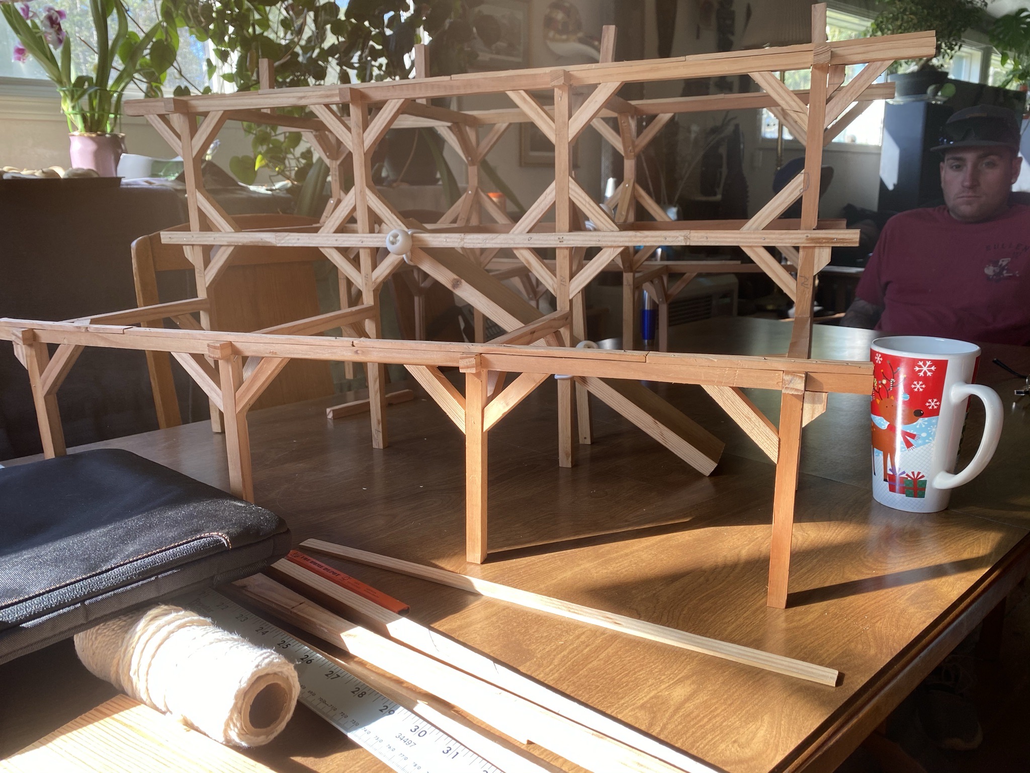 Engineer-built scale model of the timber frame barndominium used as the construction blueprint in Snohomish, Washington