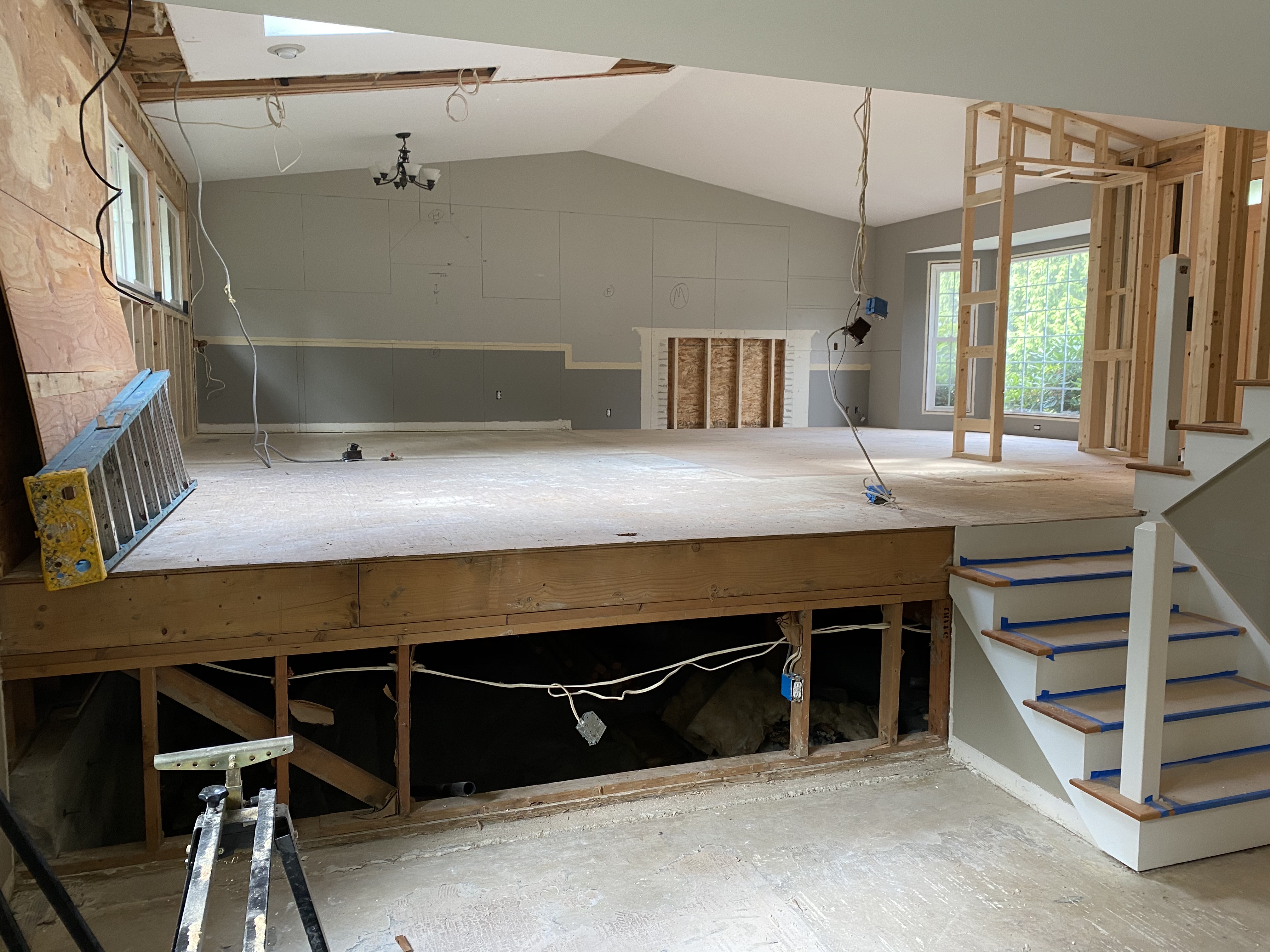 Kirkland home main floor gutted to the framing during demolition