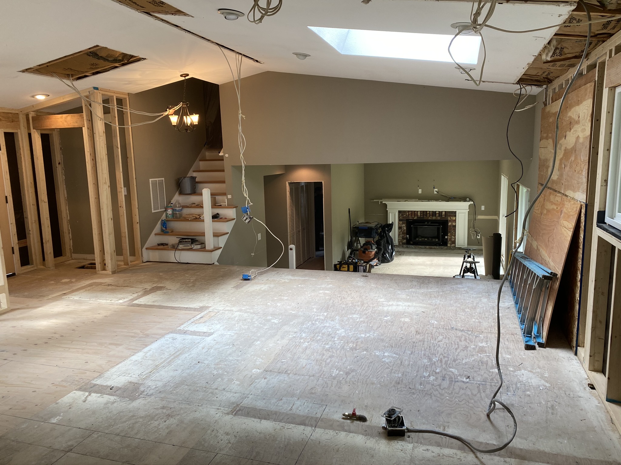 Open gutted main floor during construction