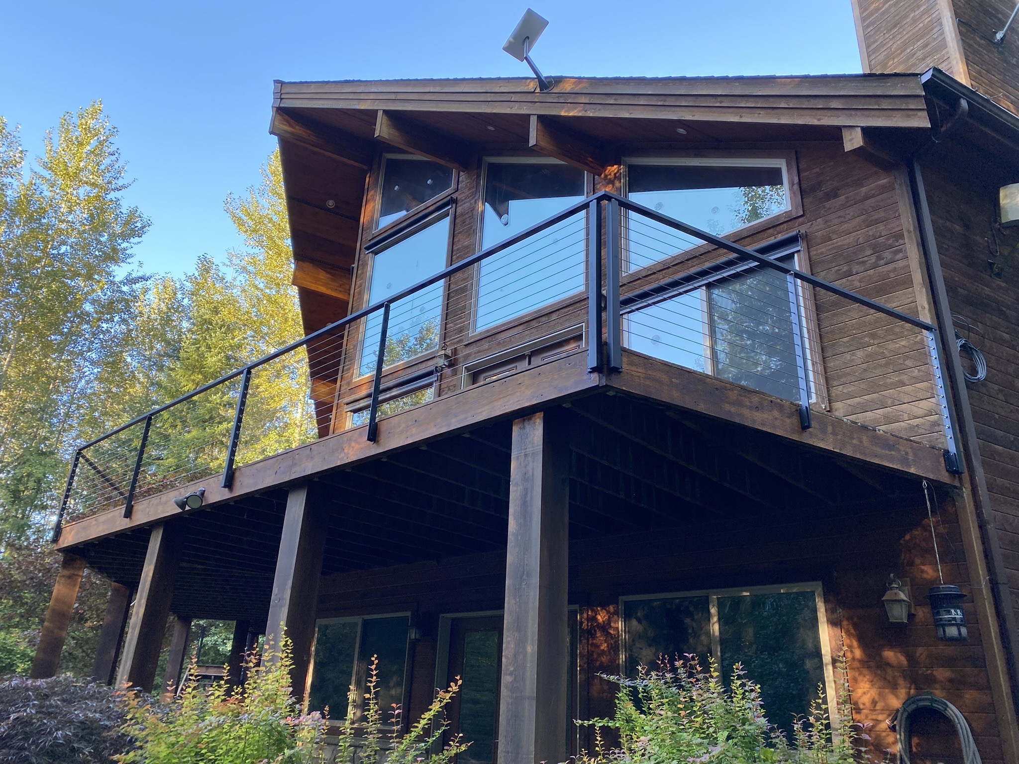 Custom deck with stairs and railing, Eastside