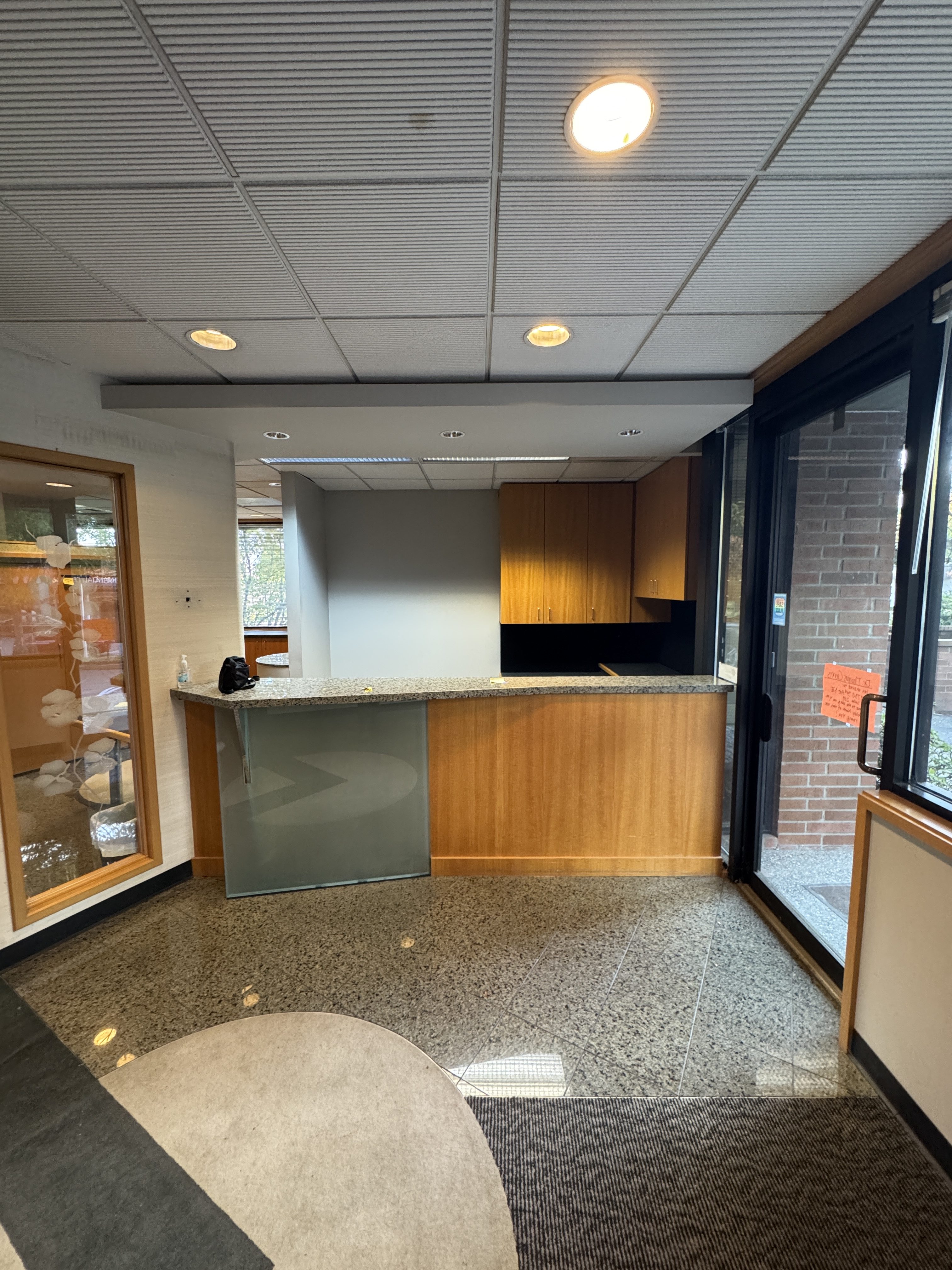 Original dental office reception and entry area before tenant improvement, Redmond WA commercial suite